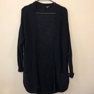 Black long sleeve cardigan with pockets